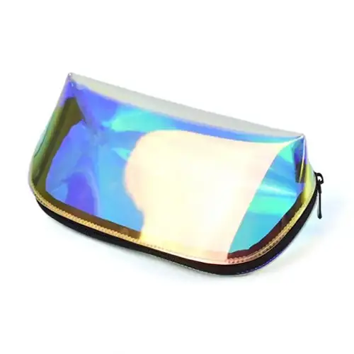 Custom Private Laser Rainbow Holographic Women Toiletry Luxury Personalised Makeup Bag